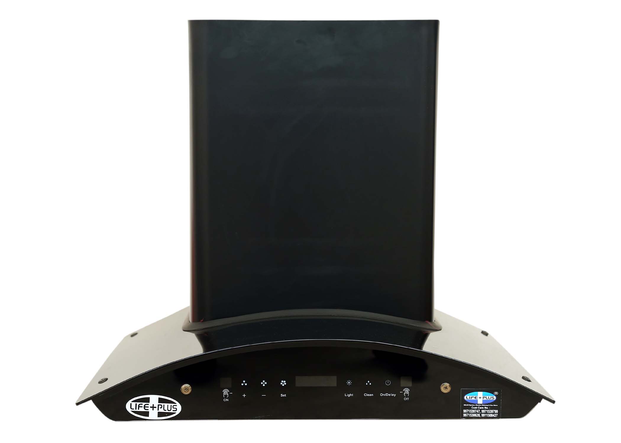 Auto Clean Chimney Curved Glass Baffle Filters with Motion Sensor 60cm 1500 m³/h - (Onyx 1500 BK)